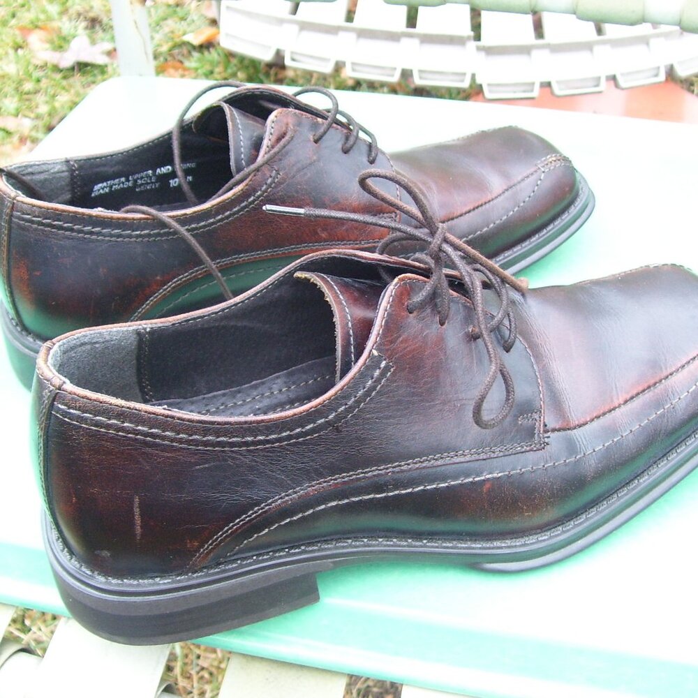 Venturini Mens Size 10 M Brown Leather Dress Derby Shoes Made in Italy EXCELLENT